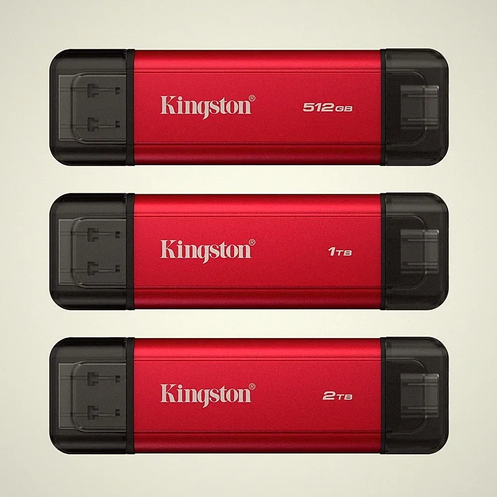 512GB 1TB 2TB Kingston Dual USB-A/C Portable SSD Up to 1050MB/s USB 3.2 Gen 2