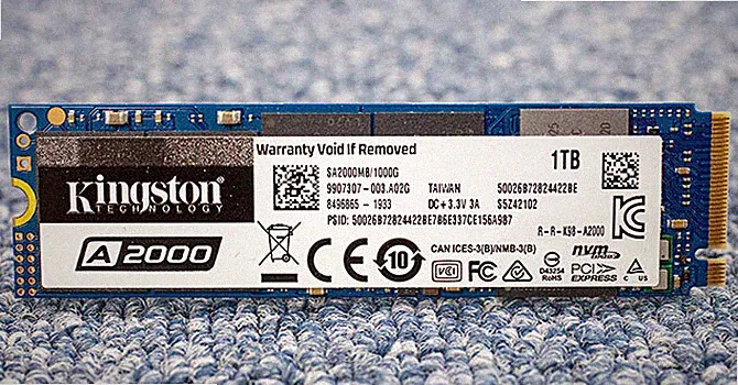 Kingston 1TB A2000 M2 NVMe PCI Express (SA2000M8/1000G) Solid State Drive-UK