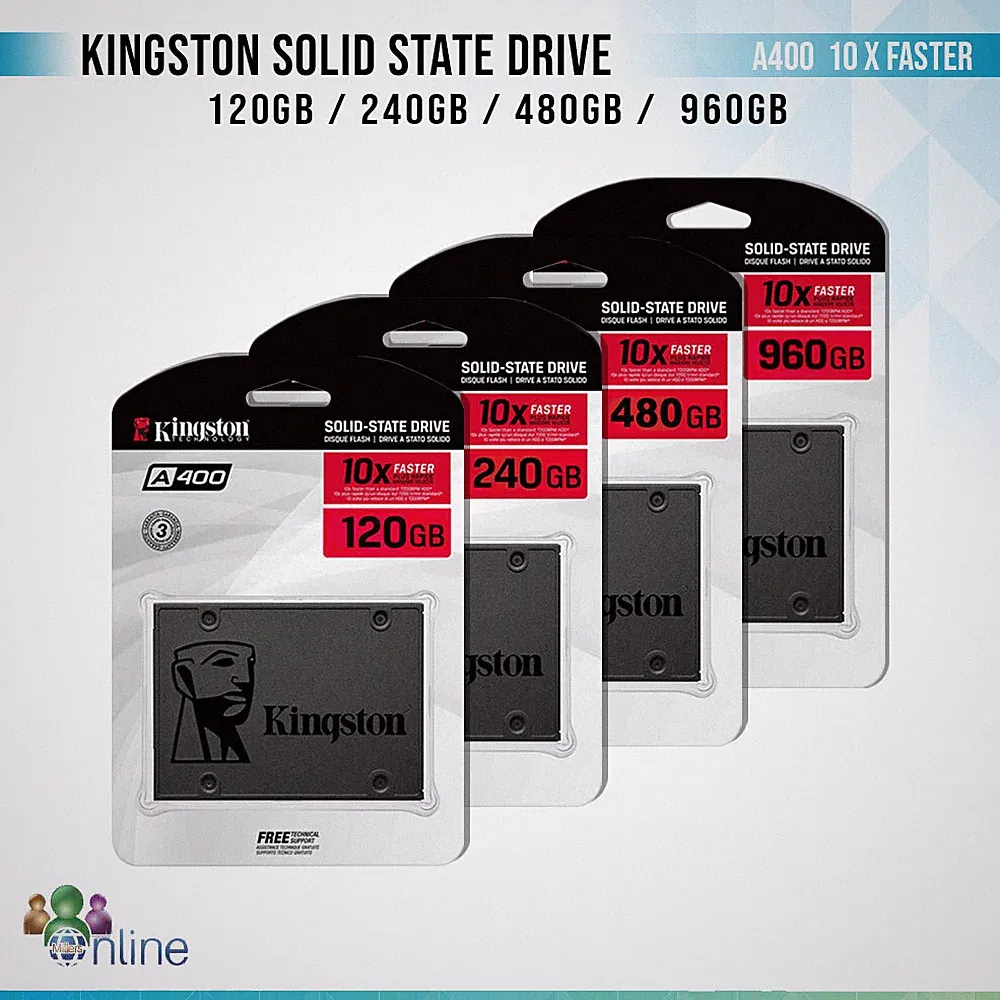 Kingston A400 2.5" SATA III SSD – 120GB 240GB 480GB 960GB 1TB Solid State Drive