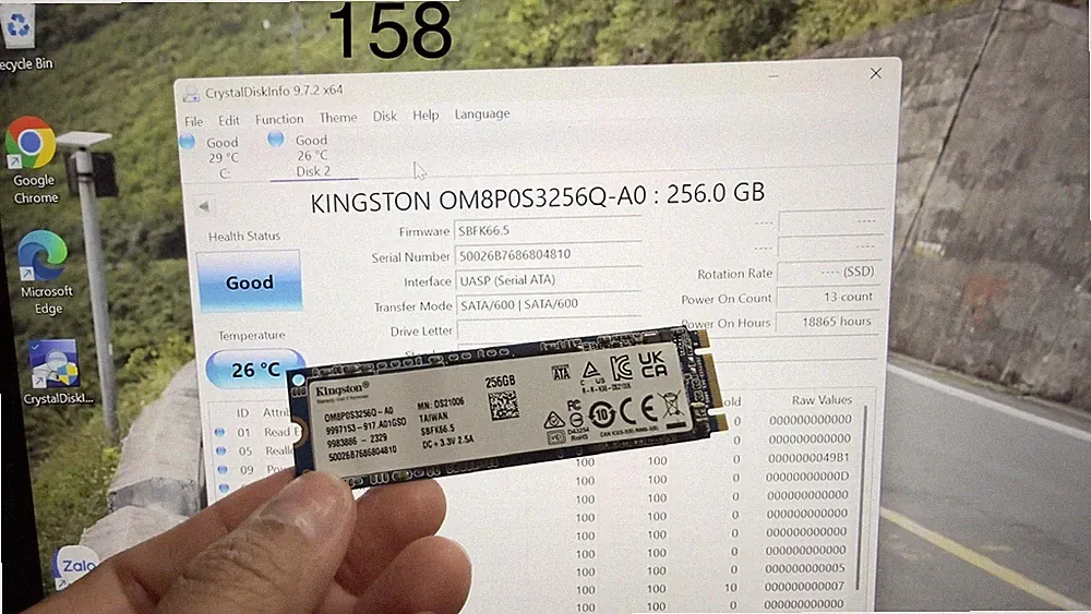 KINGSTON OM8P0S3256Q-A0 256GB M2 SATA SSD 2280 Health Good