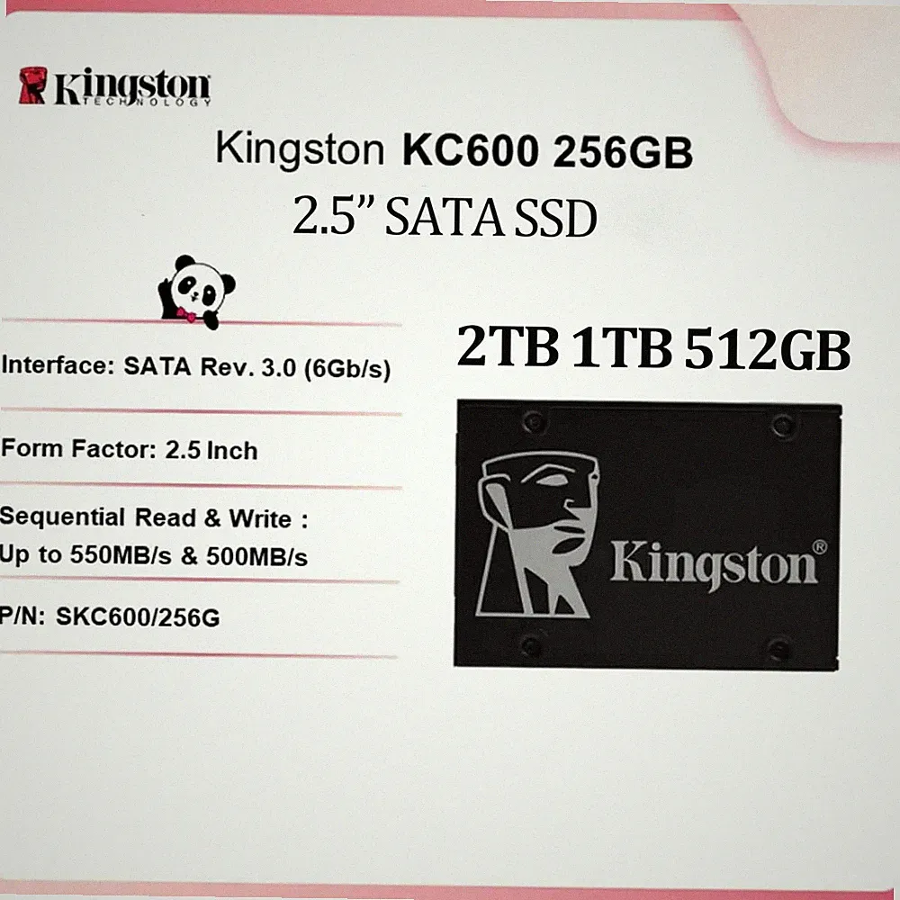Kingston SSD KC600 2TB 2.5" SATA3 1TB 500GB 250GB Hard Disk SSD For Notebook Lot